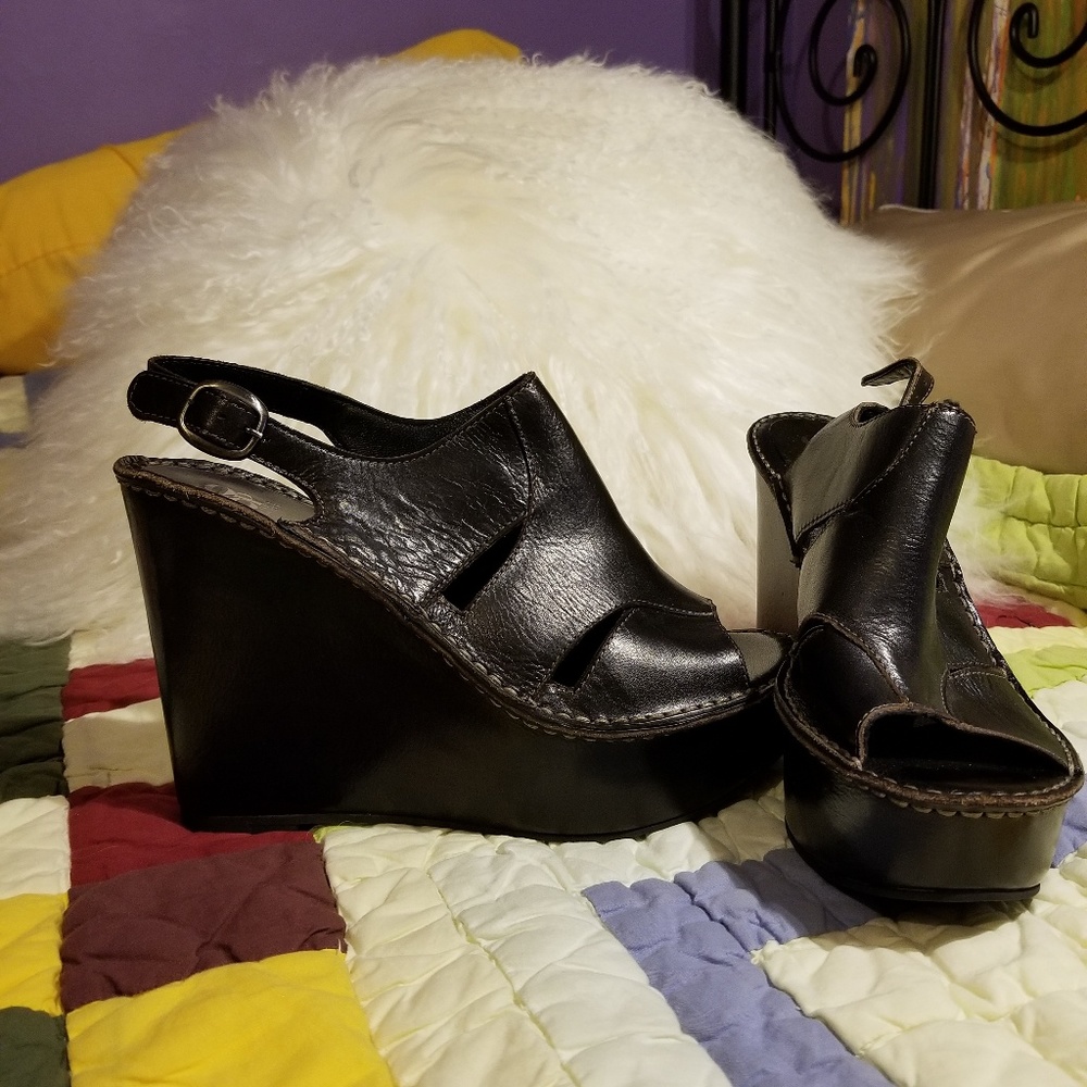 Dark brown wedge sandals from Barney's New York